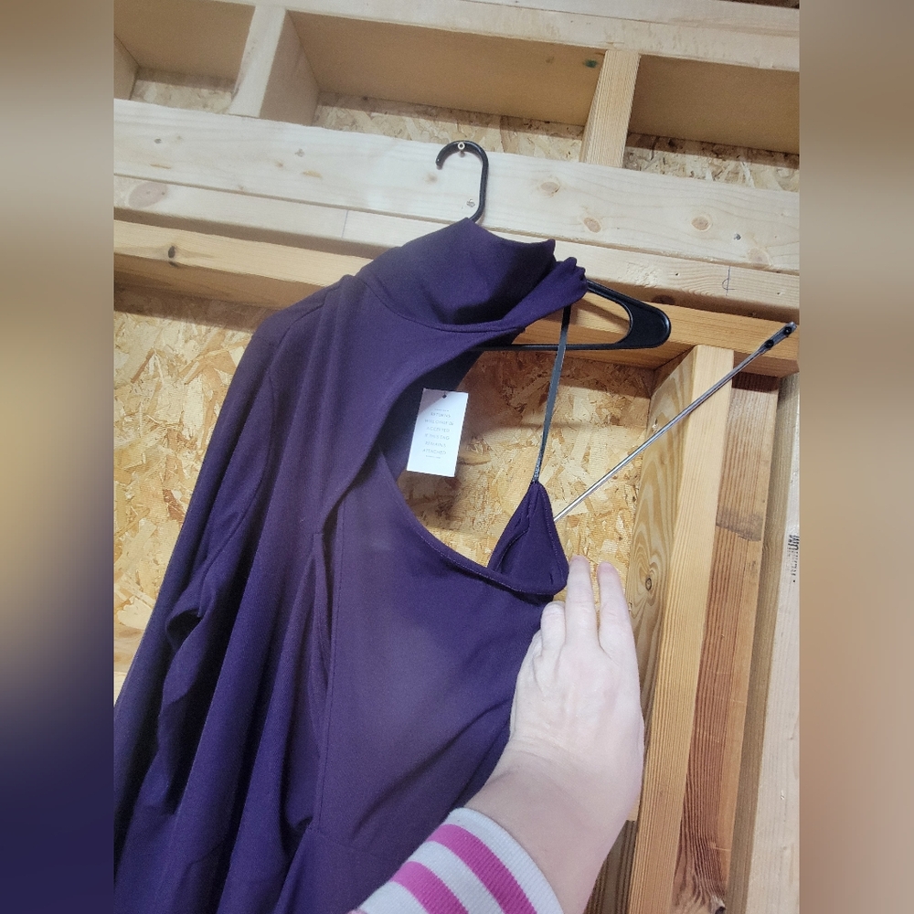 Eloquii‎ NEW NWT Womans 1 Sleeve Mockneck Purple Dress Size 22/24 - Picture 3 of 10